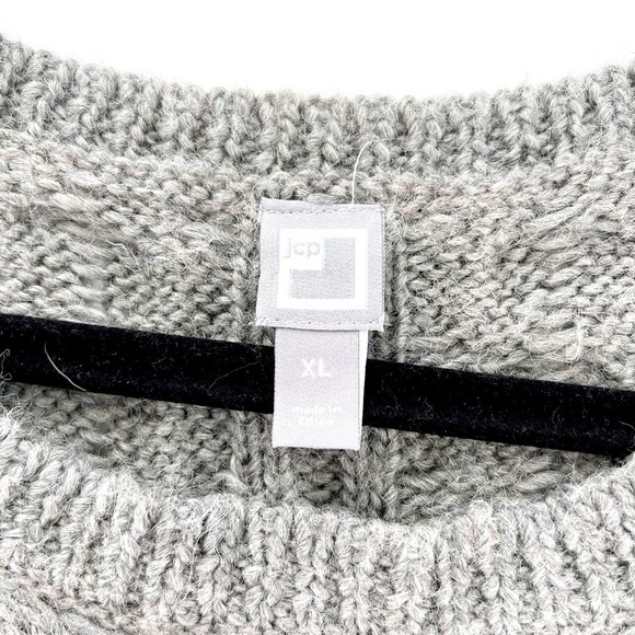 JC Penny Netted Sweater Wool Blend Grey Size XL - Picture 11 of 11